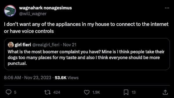 boomer complaints Light bulbs suck now. They all spear you in the brain with a billion blue lumens. And now everyone's like "you need warm toned light/screens in the evening or you'll sleep bad and everyone who remembers incandescents inside and sodium vapors out is like