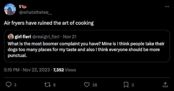 boomer complaints Air fryers have ruined the art of cooking