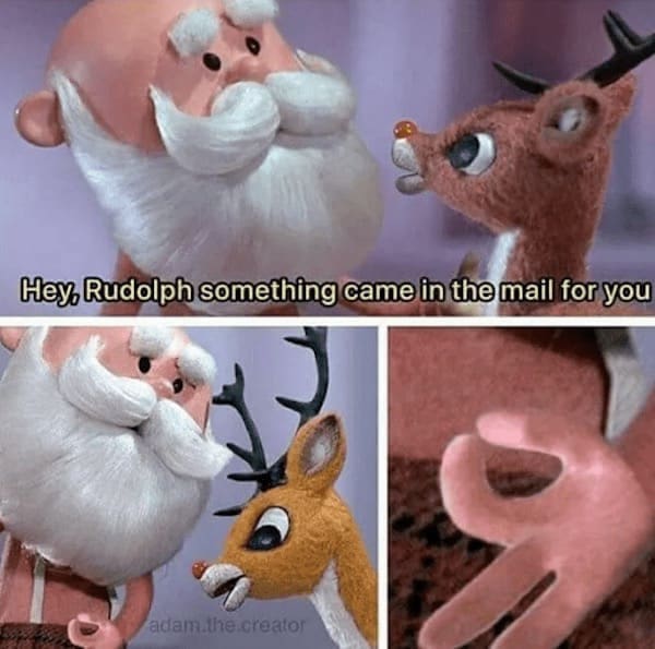 Christmas memes Hey. Rudolph something came in the mail for you