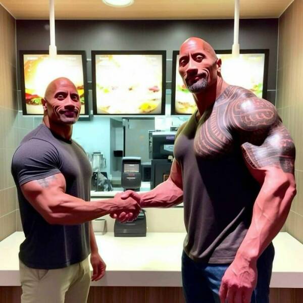 Dwayne Johnson meeting the rock