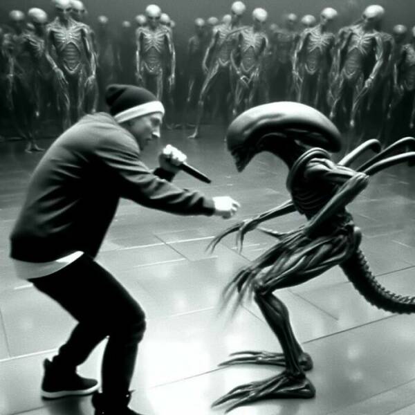 rap battle with alien