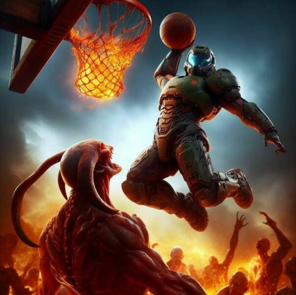 satan getting dunked on