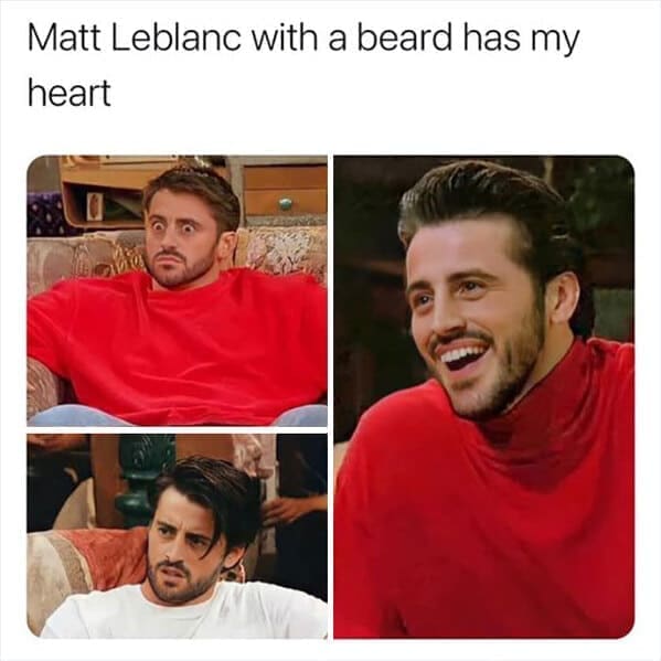 friends the show memes Matt Leblanc with a beard has my heart