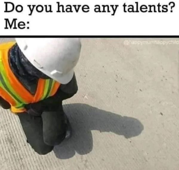 funny memes Do you have any talents? Me: