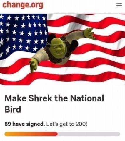 funny pictures Make Shrek the National Bird