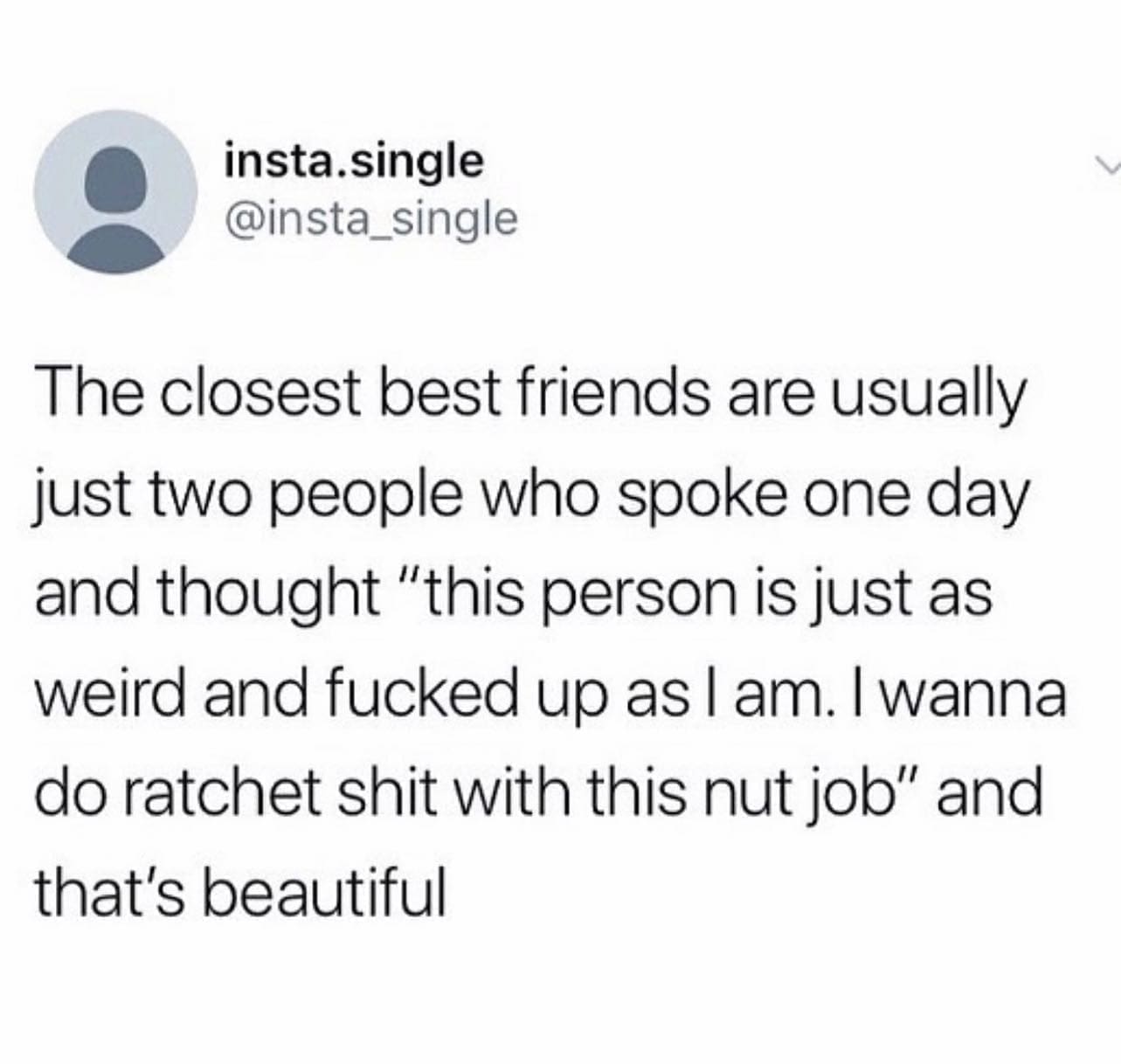 funny pictures The closest best friends are usually just two people who spoke one day and thought "this person is just as weird and fucked up as I am. I wanna do ratchet shit with this nut job" and that's beautiful