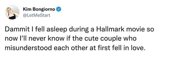 hallmark christmas movie meme Dammit I fell asleep during a Hallmark movie so now I'II never know if the cute couple who misunderstood each other at first fell in love.