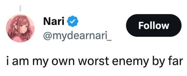 loudest lesson i am my own worst enemy by far