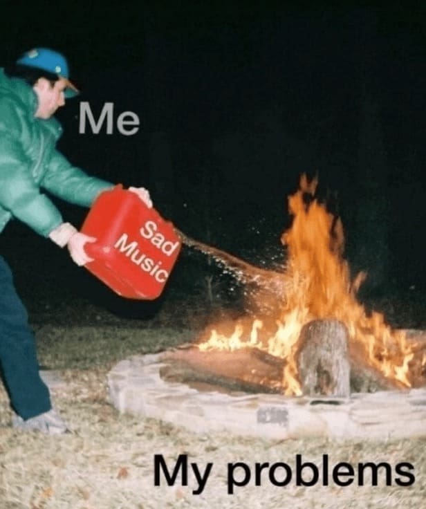 self deprecating memes Me Music My problems