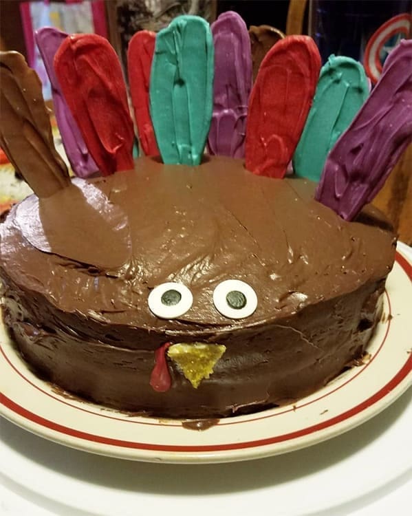 thanksgiving turkey cake fail