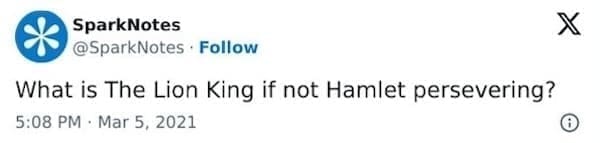 SparksNotes Memes What is The Lion King if not Hamlet persevering?