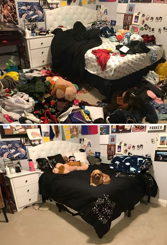 Before and After Cleaning Pics bedroom