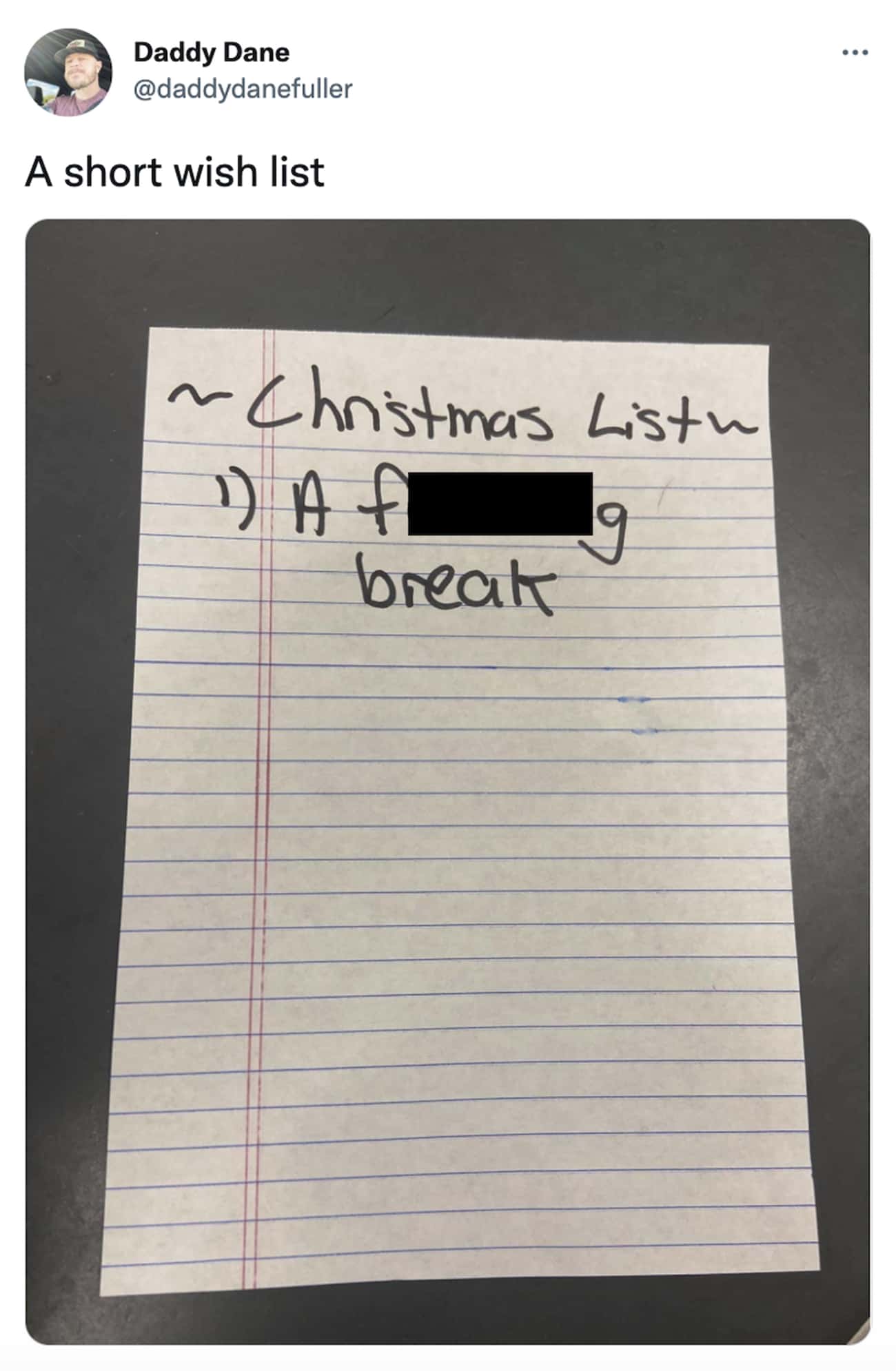 Christmas Tweets A short wish list ~ Christmas Listu 1) A f breat