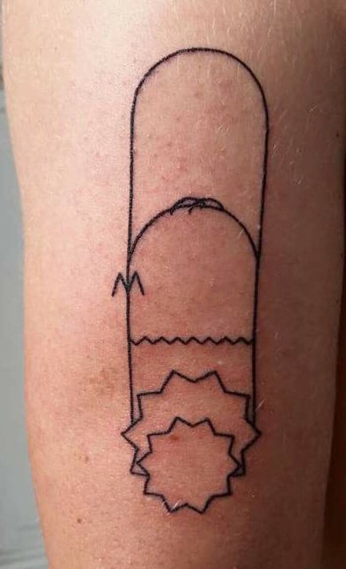 Cool minimalist designs Simpsons family tattoo