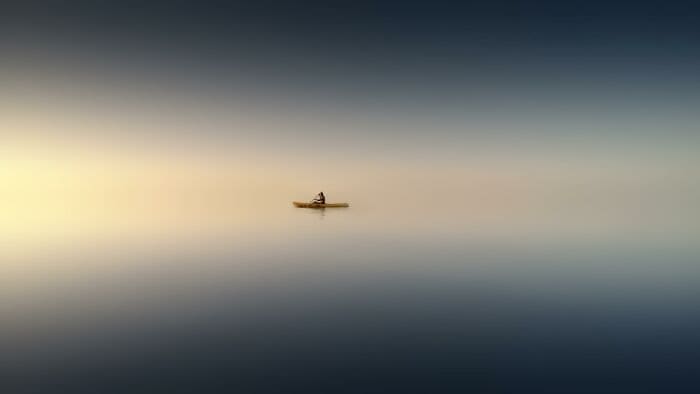 Cool minimalist designs canoe on lake