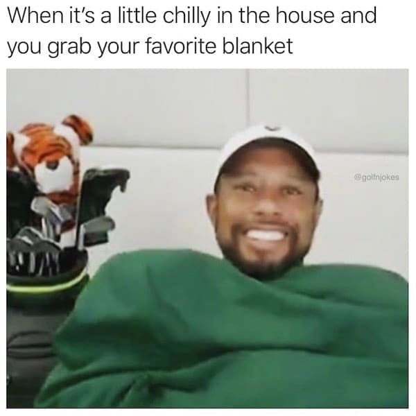 cozy meme When it's a little chilly in the house and you grab your favorite blanket
