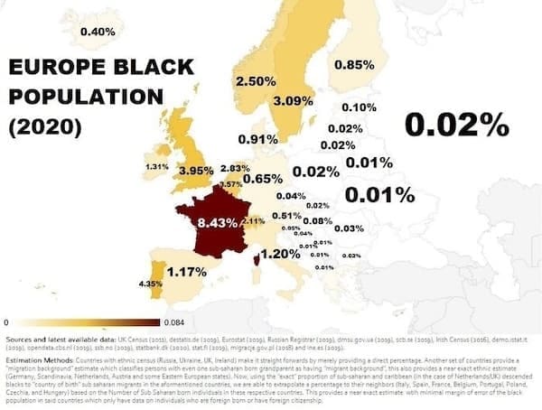 European maps EUROPE BLACK POPULATION