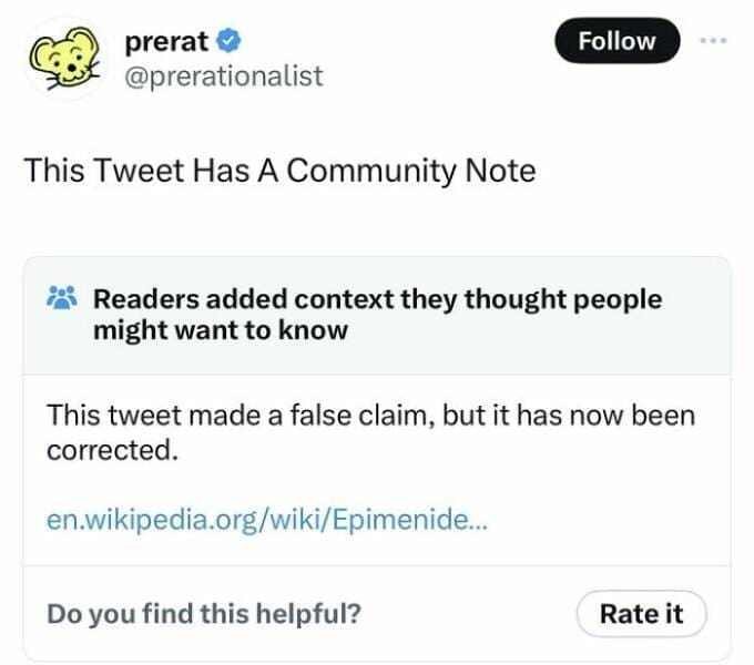 Fact Checker Memes This Tweet Has A Community Note Follow Readers added context they thought people might want to know This tweet made a false claim, but it has now been corrected.