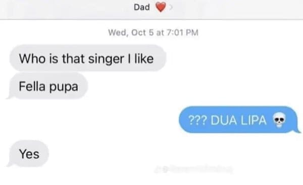 Who is that singer I like Fella pupa ??? DUA LIPA Yes