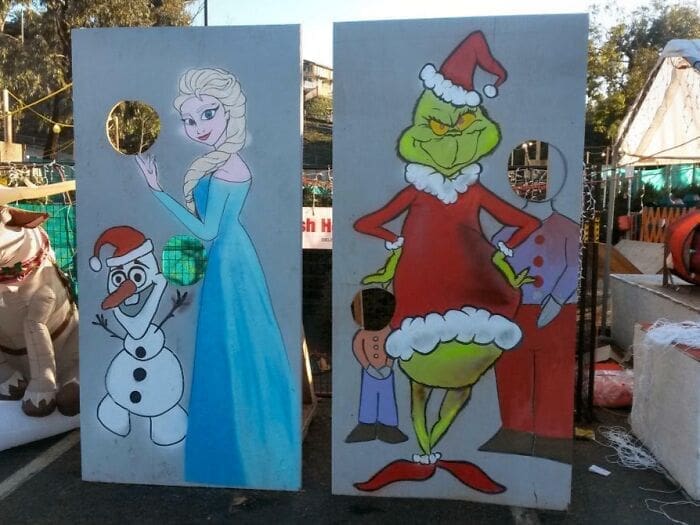 Funny face cutouts the grinch frozen