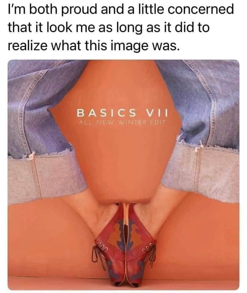 funny pics I'm both proud and a little concerned that it look me as long as it did to realize what this image was. BASICS VII