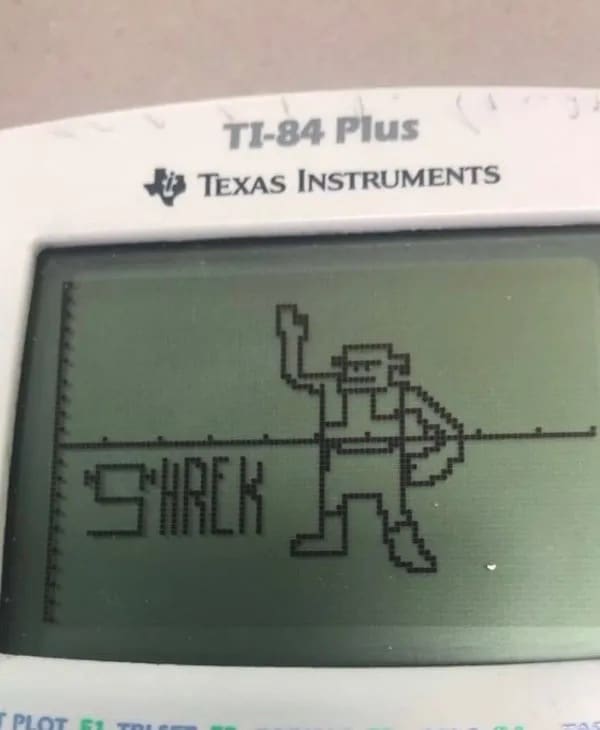 funny pics TI-84 Plus TEXAS INSTRUMENTS SHRK