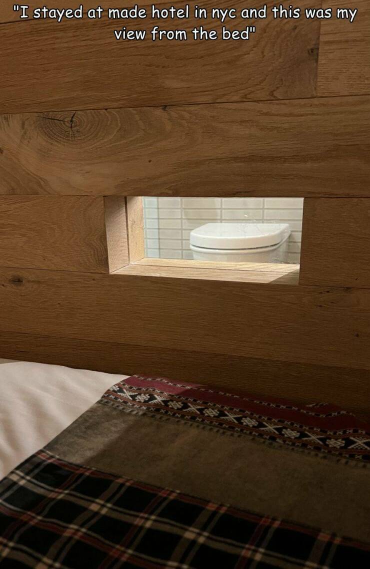 funny pics "I stayed at made hotel in nyc and this was my view from the bed"