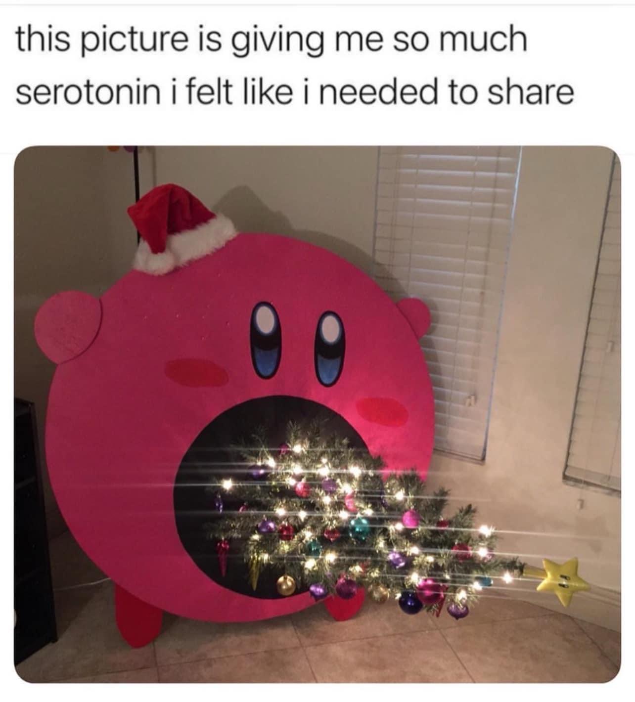 funny pics this picture is giving me so much serotonin i felt like i needed to share Kirby Christmas