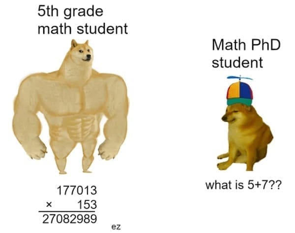 Math memes 5th grade math student 177013 153 27082989 ez Math PhD student what is 5+7??