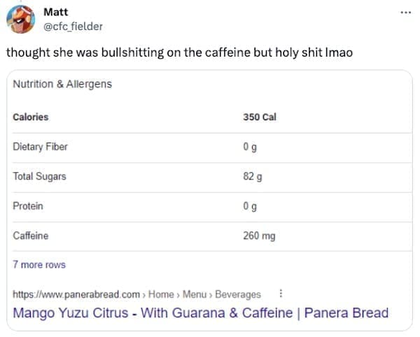 Panera charged lemonade memes