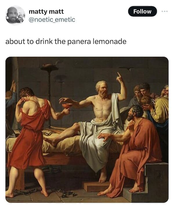 Panera charged lemonade memes about to drink the panera lemonade