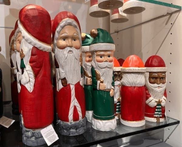 phallic Christmas decorations wooden Santa