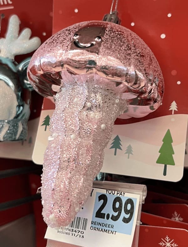 phallic Christmas decorations