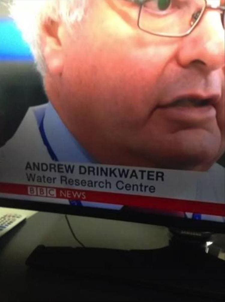 names that match professions ANDREW DRINKWATER Water Research Centre