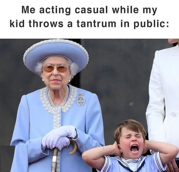 Toddler memes Me acting casual while my kid throws a tantrum in public: