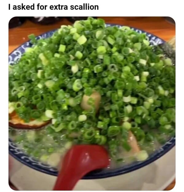 Weird customer requests I asked for extra scallion