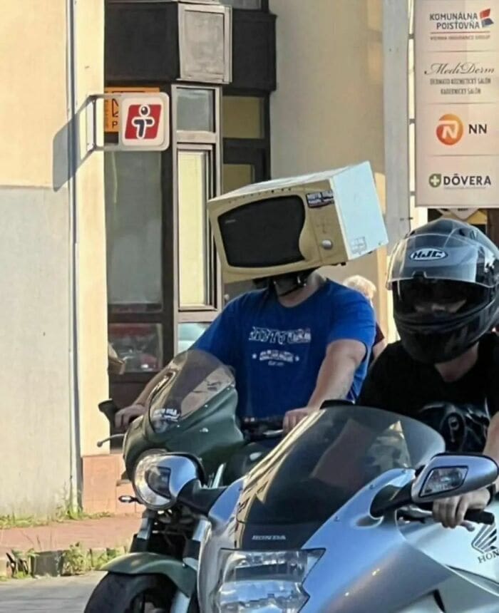 Weird Hats microwave helmet motorcycle