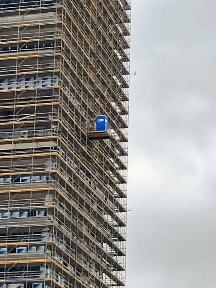 Weirdest Toilets portapotty on outside of building