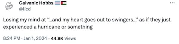 accidental swinger tattoo Losing my mind at "..and my heart goes out to swingers." as if they just experienced a hurricane or