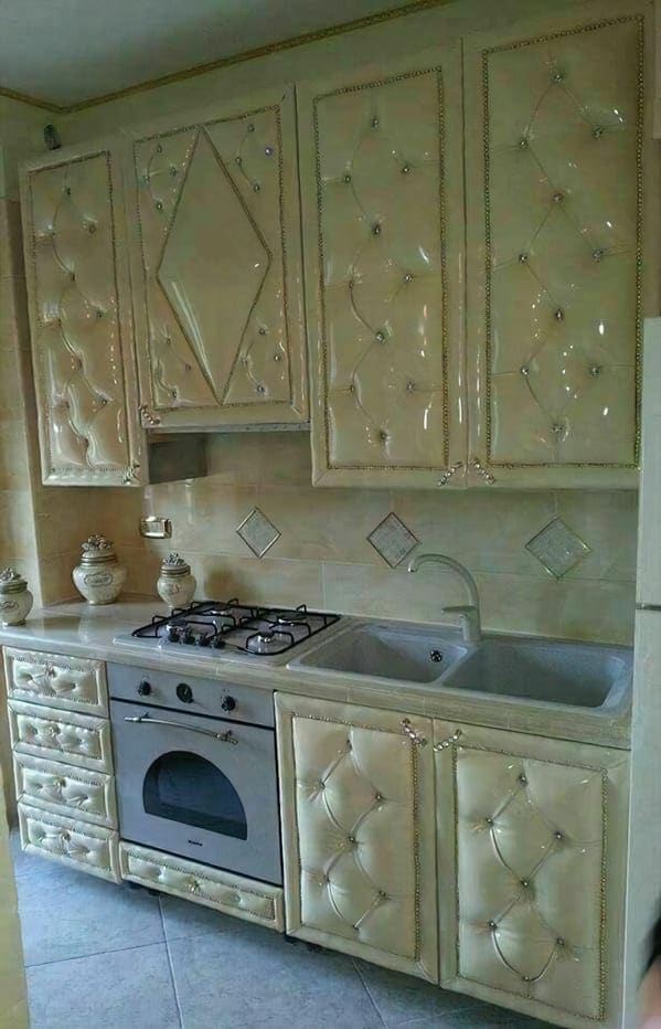 Bad interior design upholstery padded kitchen
