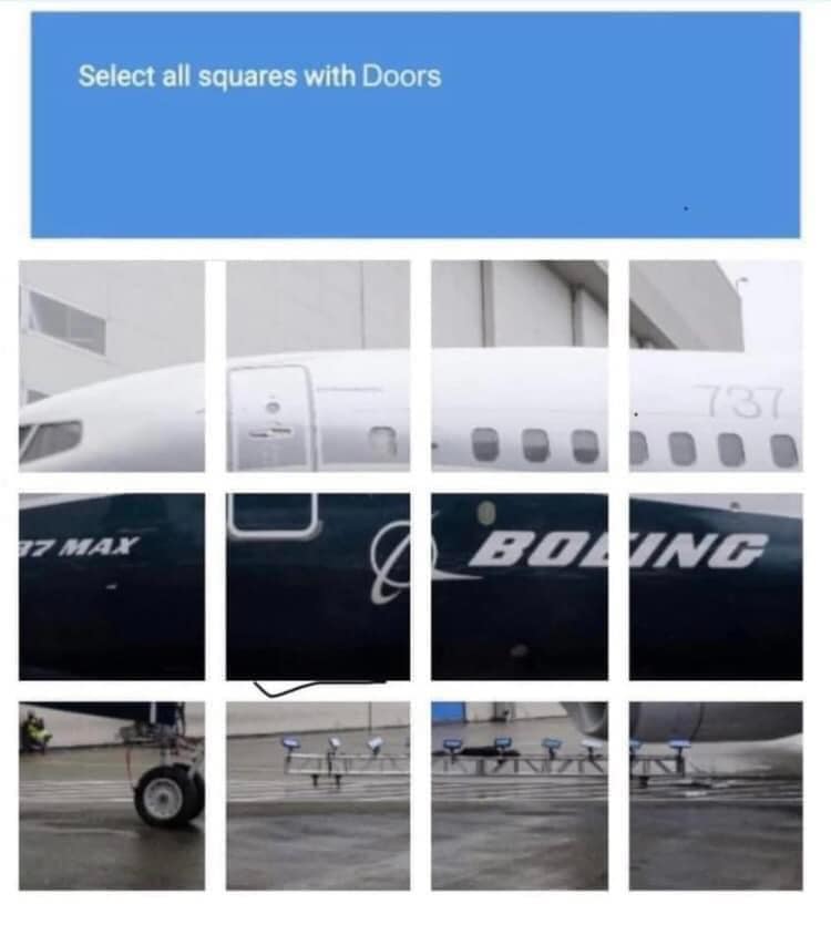 Boeing memes Select all squares with Doors 7'37 7 MAX 80 ING