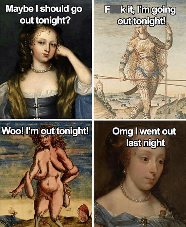 classical art memes, renaissance humor