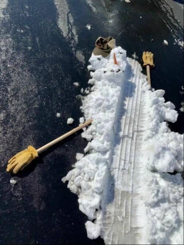 Dark Humor Memes run over snowman