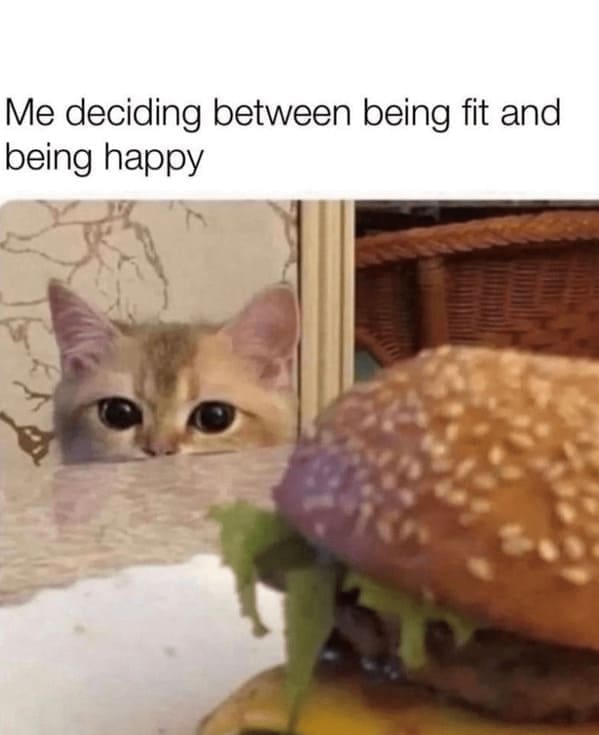 diet memes Me deciding between being fit and being happy