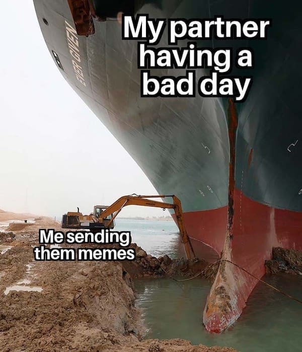 Dirty Relationship Memes My partner having a bad day Mesending them memes