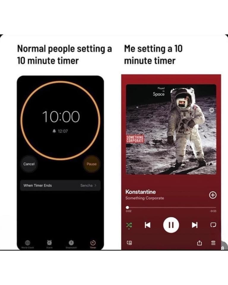 Emo memes Normal people setting a 10 minute timer Me setting a 10 minute timer
