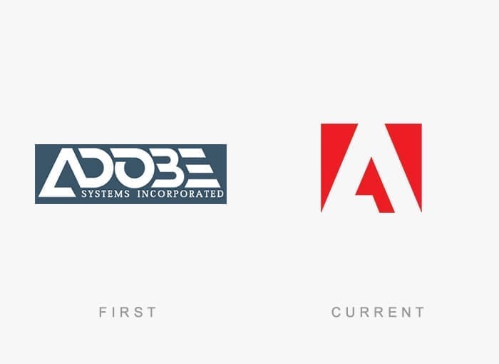 Famous Logos Then and Now Adobe