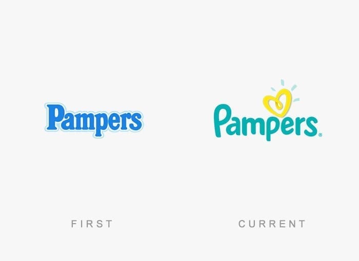 Famous Logos Then and Now Pampers