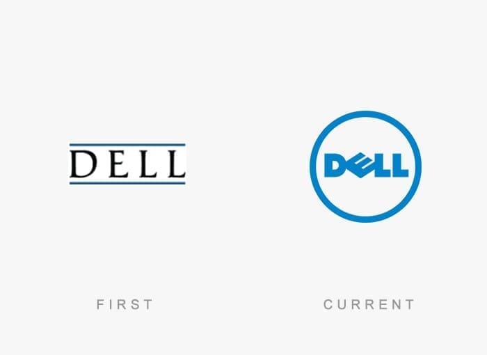 Famous Logos Then and Now Dell