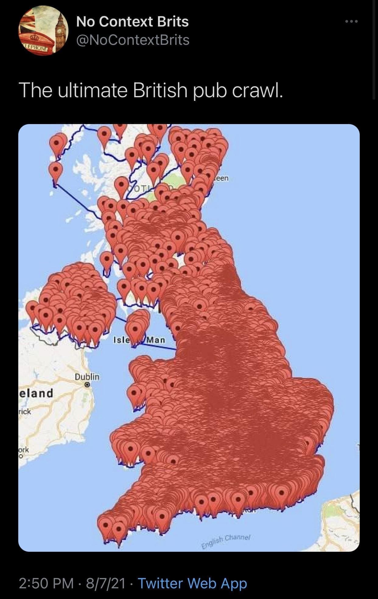 funny memes The ultimate British pub crawl.